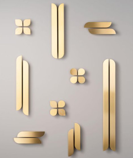 Farbesalix-Blatt des 400mm Goldbehandelt aluminiumkabinett-Griff-3 für Schlafzimmer