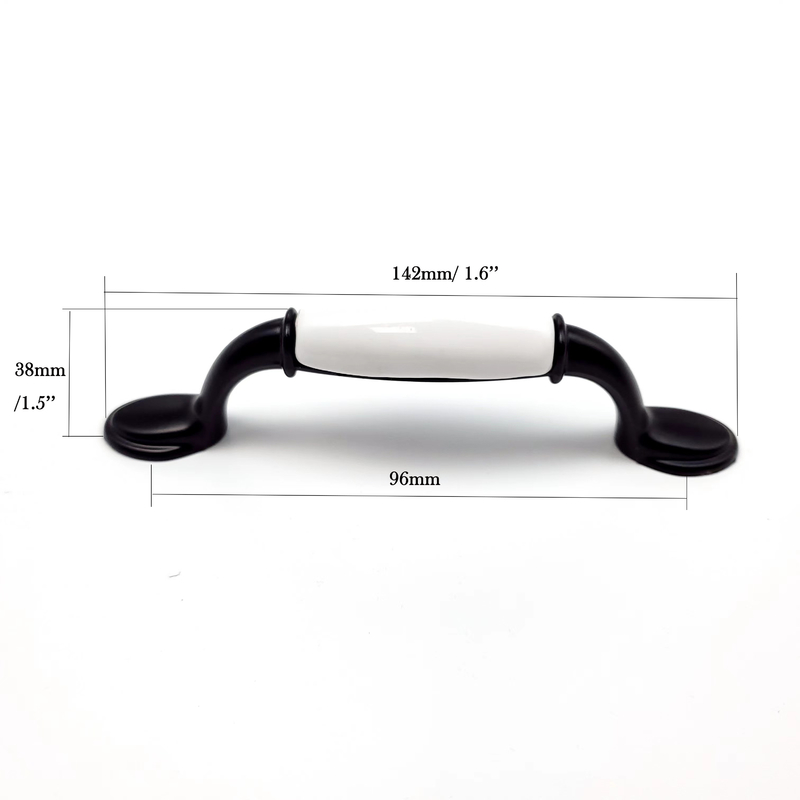 Zink-Legierungs-Griff-weißer Keramik-Weinlese-Fach-Griff Soems 142mm