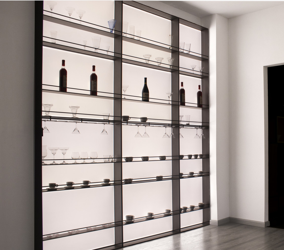 Möbel Led Licht Aluminium Regale Wandmontierte Hängende Wand Weinregal für Zuhause