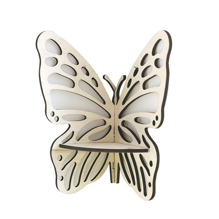 Holz Schmetterling Eckregal Kreatives Regal Wanddekorationen Kerzenhalter für die Wohnkultur