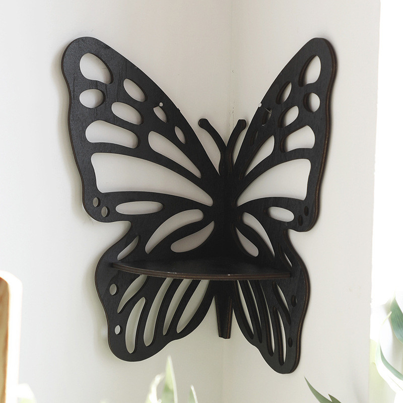Holz Schmetterling Eckregal Kreatives Regal Wanddekorationen Kerzenhalter für die Wohnkultur