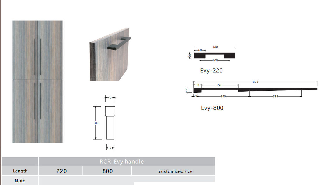 1000mm Aluminiummöbel-Griff-mehrfarbiges anodisiert für Schranktür