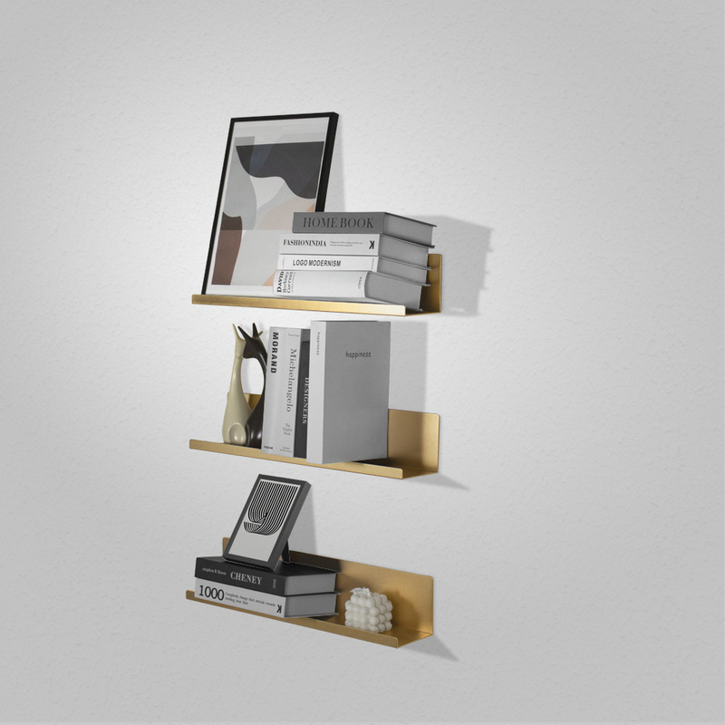 Soem fertigte Aluminiumbuch-Wand-Regal-dekoratives schwarzes Metallsich hin- und herbewegende Regale besonders an